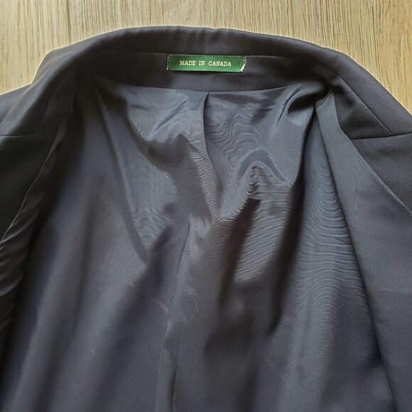 Mens Ralph Lauren Navy Blue Wool Suit Jacket size XL with 2 Gold Button Front - Picture 9 of 14